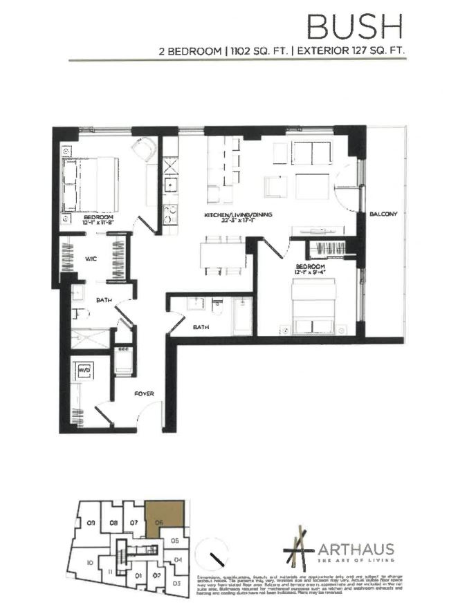 Floor Plan 20 Daly Ave unit 1806